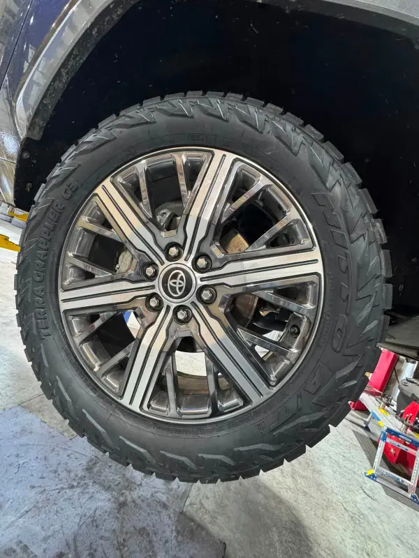 A new Terra Grappler all-terrain tire on a Toyota Tundra wheel